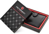 Pánská kožená peněženka Peterson s RFID na karty a bankovky se zapínáním - černá - 3