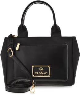 Monnari vodotěsná dámská klasická kabelka do ruky a přes rameno postbag s kapsou - černá