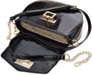 Elegantní lakovaná kabelka Monnari přes rameno pošťáckého typu - černá - 3