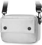 Prostorná listonoška s popruhem kabelka na rameno - stříbrná - 2