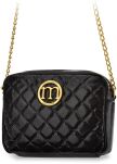 Monnari prošívaná dámská kabelka se vzorovaným lakovaným panelem prošívaná kabelka s řetízkem a logem - černá - 2