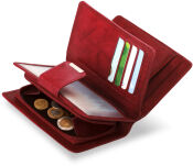 Příruční dámská peněženka s přihrádkami červená - 4