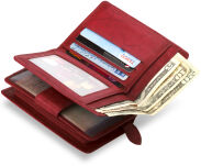 Příruční dámská peněženka s přihrádkami červená - 5