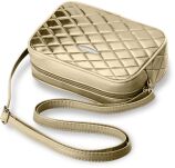 Prošívaná malá dámská kabelka zlatá - 2