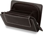 Dámská peněženka s klopou na zip - přírodní kůže - hnědá - 3