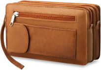 Dvoupřihrádkové pánské kožené etue  hnědá - 2