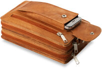 Dvoupřihrádkové pánské kožené etue  hnědá - 4