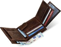 Pánská kožená malá peněženka raw style buffalo wild rfid protection - hnědá - 6