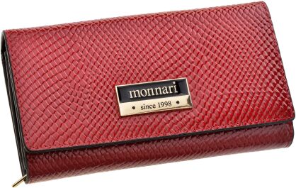 Monnari dámská peněženka se vzorem velká prostorná peněženka s květinami - červená