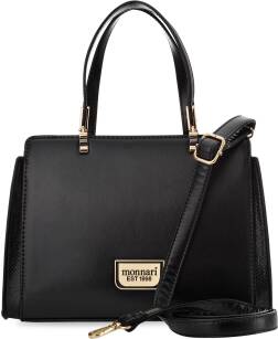 Elegantní dámská kabelka kufřík Monnari pevná klasická taška s lesklými prvky - černá